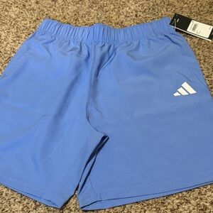 New Adidas Boy’s Size XL 18/20 Kids Girl’s Mountain Essentials Blue Shorts